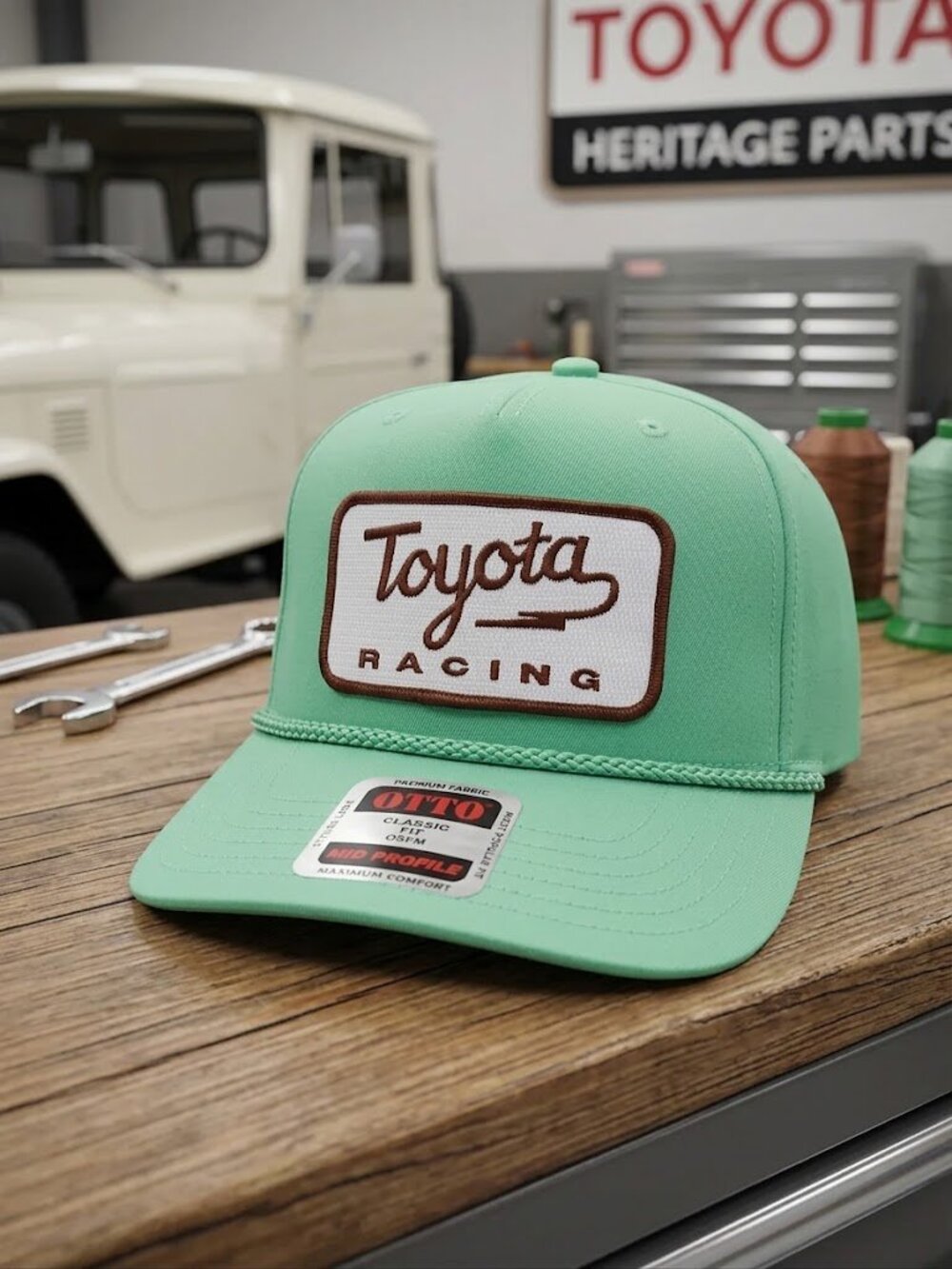 Toyota Racing Patch Mint Green Rope Snapback Hat TRD Off Road OTTO Cap Retro 80s